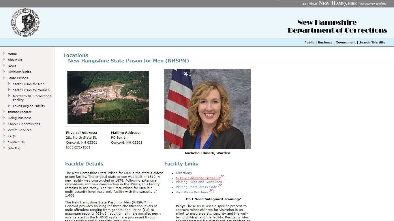 State Prison for Men, New Hampshire Department of Corrections - NH.gov